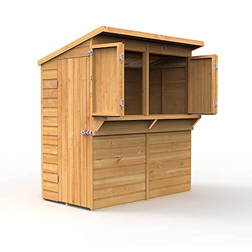 Outdoor Garden Bar, 6' x 3' Forest Wooden Shiplap Pent Garden Bar