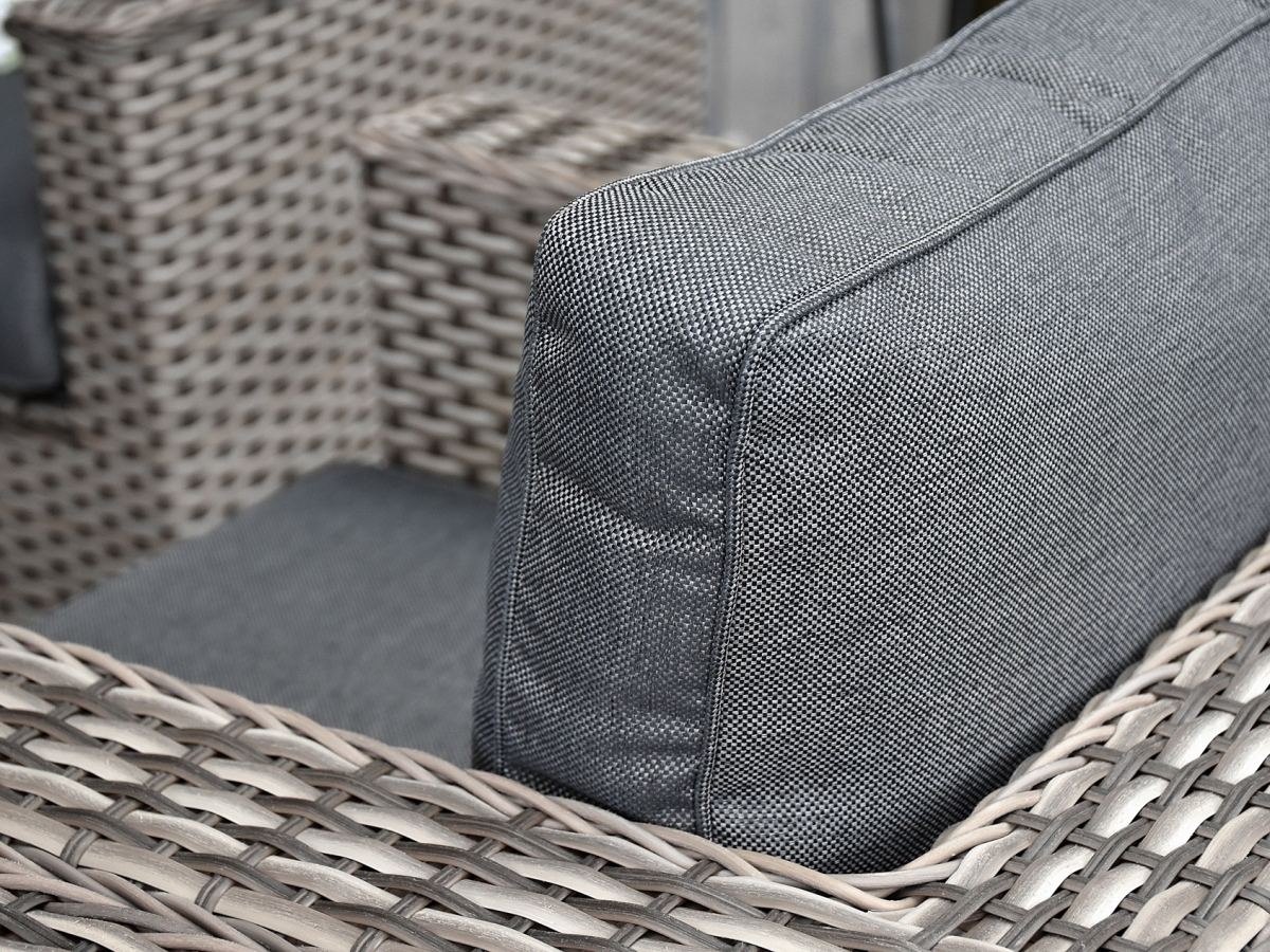 Bahia Sofa Dining Rattan Furniture Set - Whitewash Grey