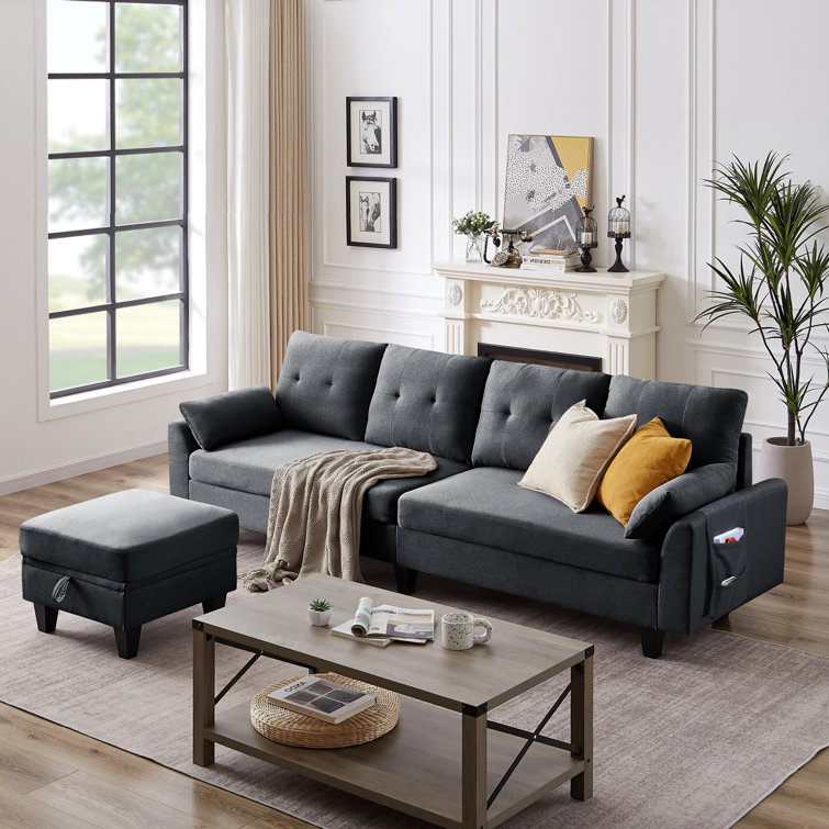 Linnzi 101'' Upholstered Sectional Sofa With Chaise