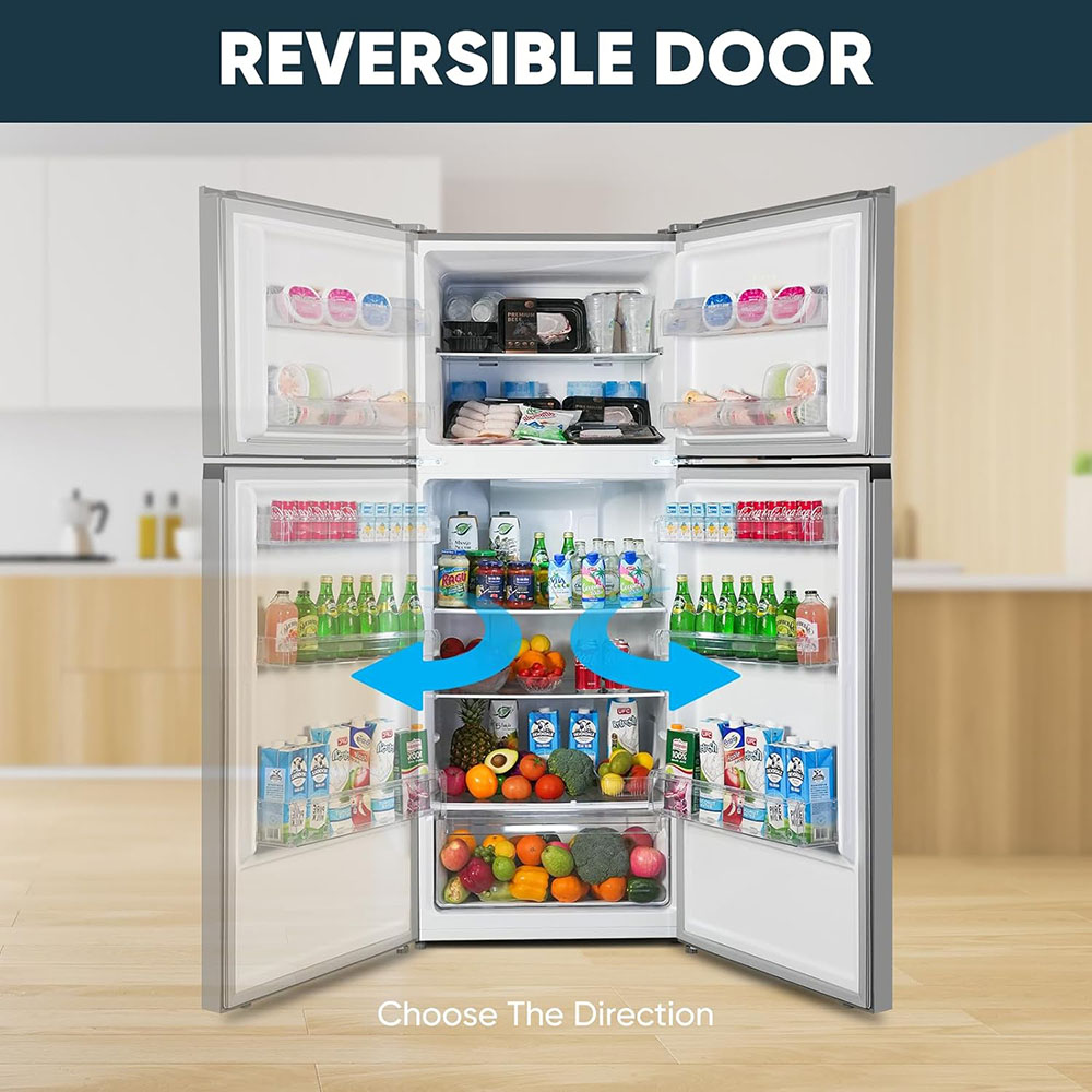 Upstreman Stainless Steel Double Door Refrigerator