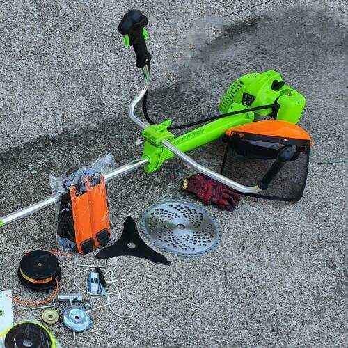 Petrol grass trimmer with accessories
