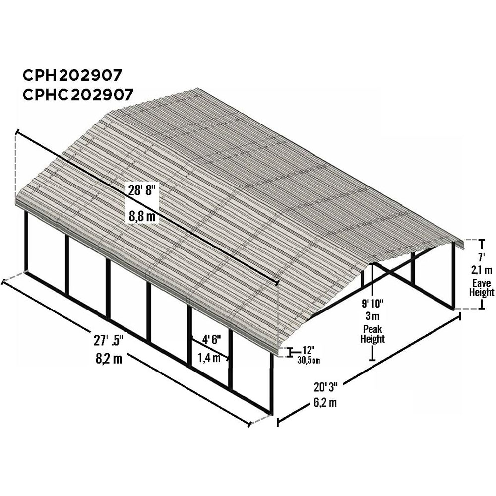 Arrow Carports Galvanized Steel Carport