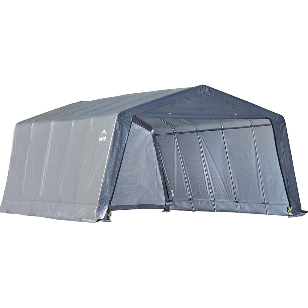 ShelterLogic Peak Style Garage-in-a-Box, Grey, 12 x 20 x 8 ft