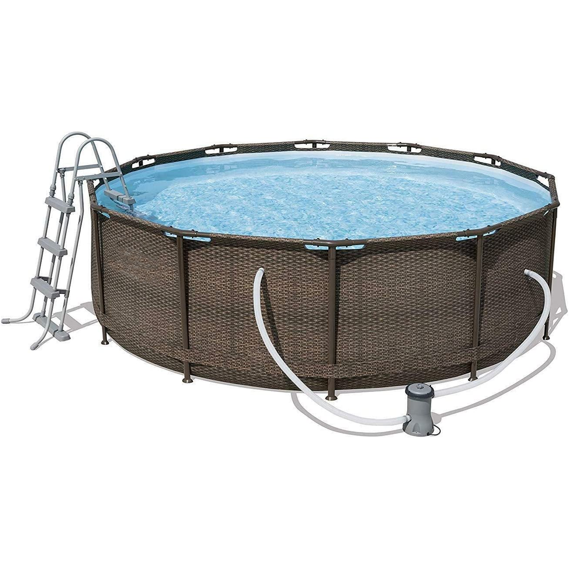 Bestway Steel Pro Max Swimming Pool, with filter pump, rattan print, 12ft