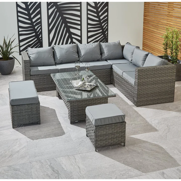 MONACO 9 SEATER ICE BUCKET RATTAN DINING SET