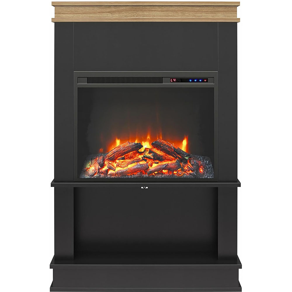 Ameriwood Home Mateo 30 Inch Electric Fireplace with Mantel and Shelf