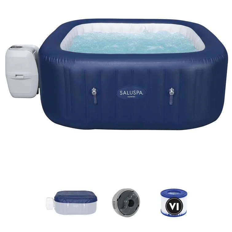 Bestway 60022E SaluSpa Hawaii AirJet 6 Person Inflatable Hot Tub Spa with Pump