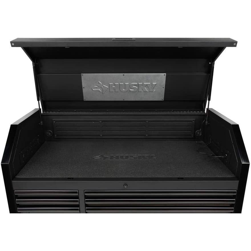 Industrial 52 in. W x 21.5 in. D 15-Drawer Tool Chest and Rolling Cabinet Combo with LED Light in Matte Black