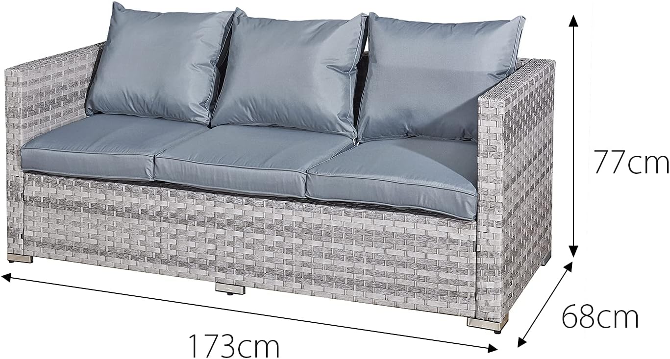 Oseasons Acorn Rattan 5 Seat Lounge Sofa Set in Dove Grey