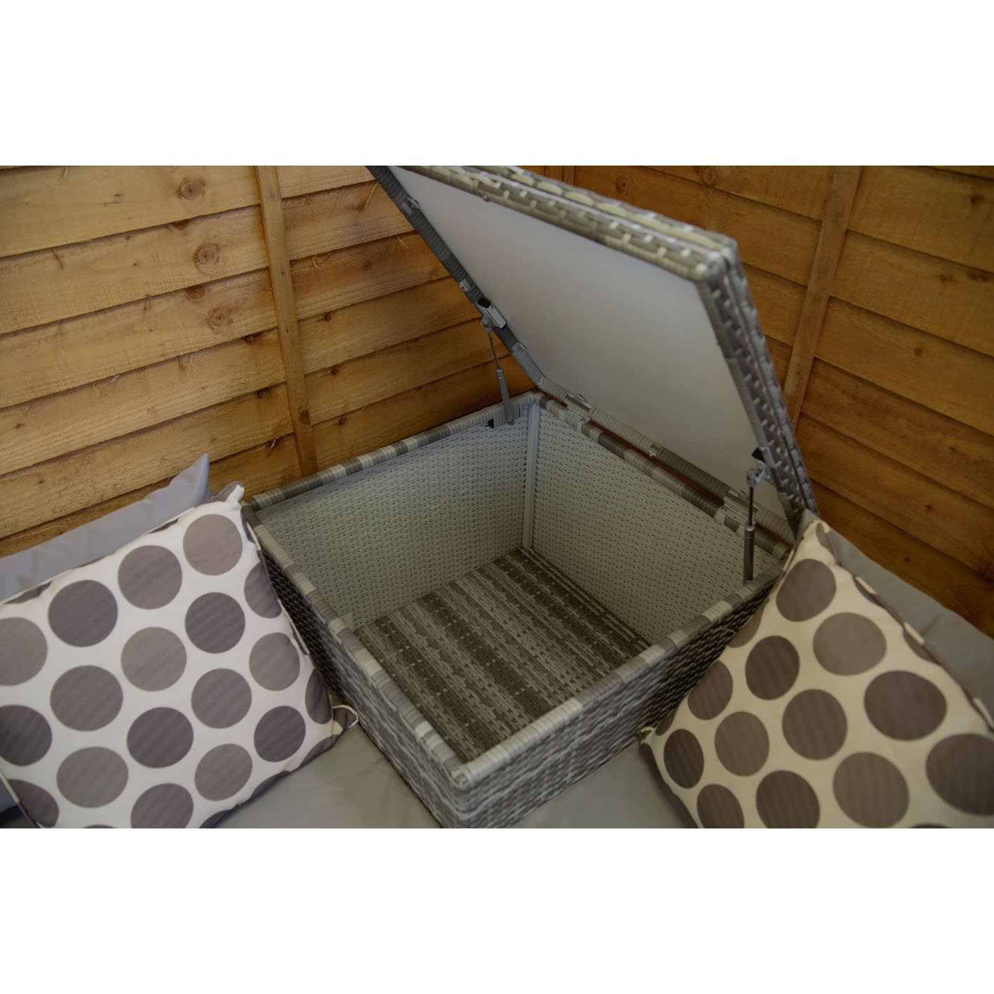 VENUS CORNER SOFA SET WITH STORAGE AND FIRE PIT COFFEE TABLE