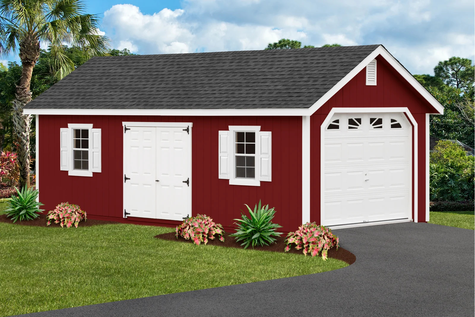 【Storage Shed】12 ft. W x 26 ft. D Solid Wooden Garage Shed