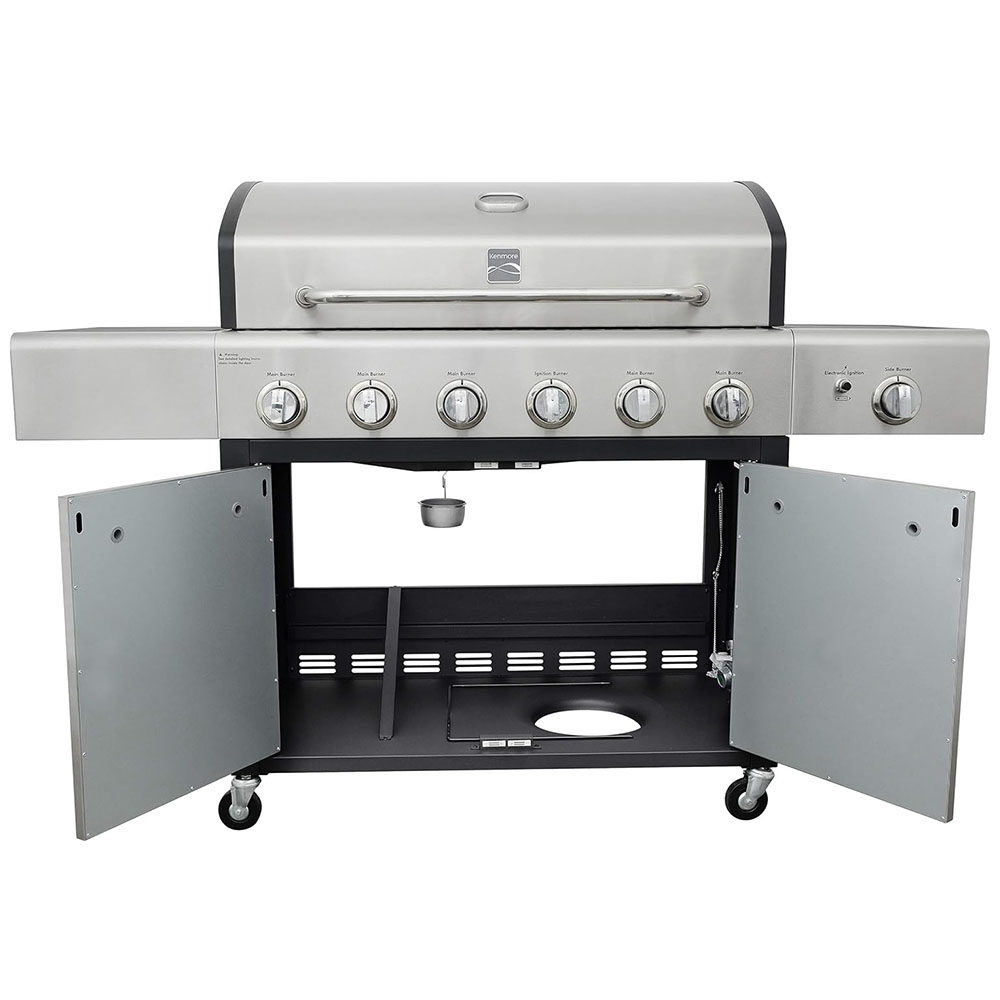 Kenmore PG-A40611S0L 6-Burner Cabinet Propane Gas Grill with Side Burner