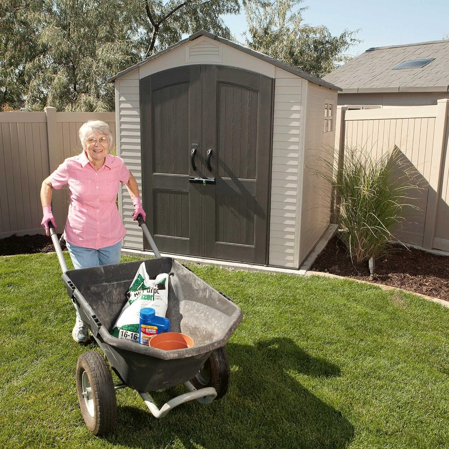 Lifetime 60190 7 x 7ft Heavy Duty Plastic Shed, Beige
