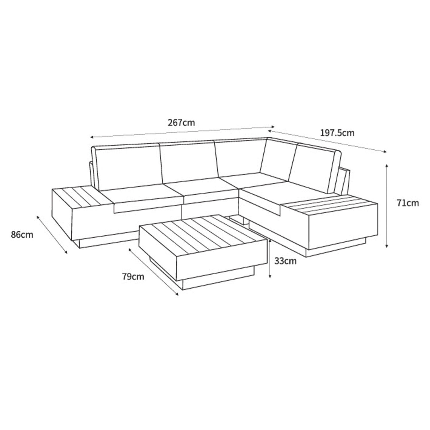 Florida 5 Piece Corner Sofa Set