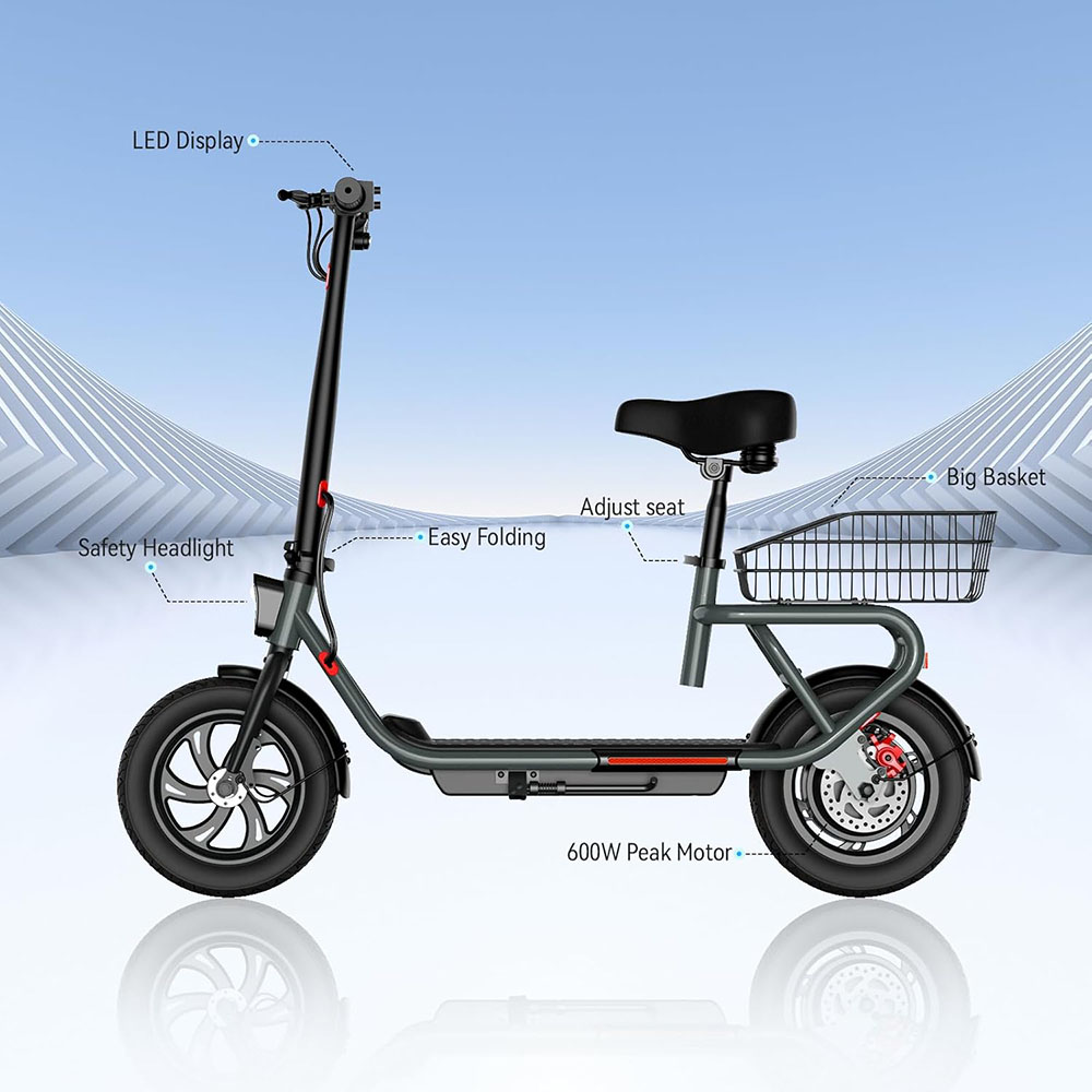 SISIGAD Electric Scooter with Seat 12