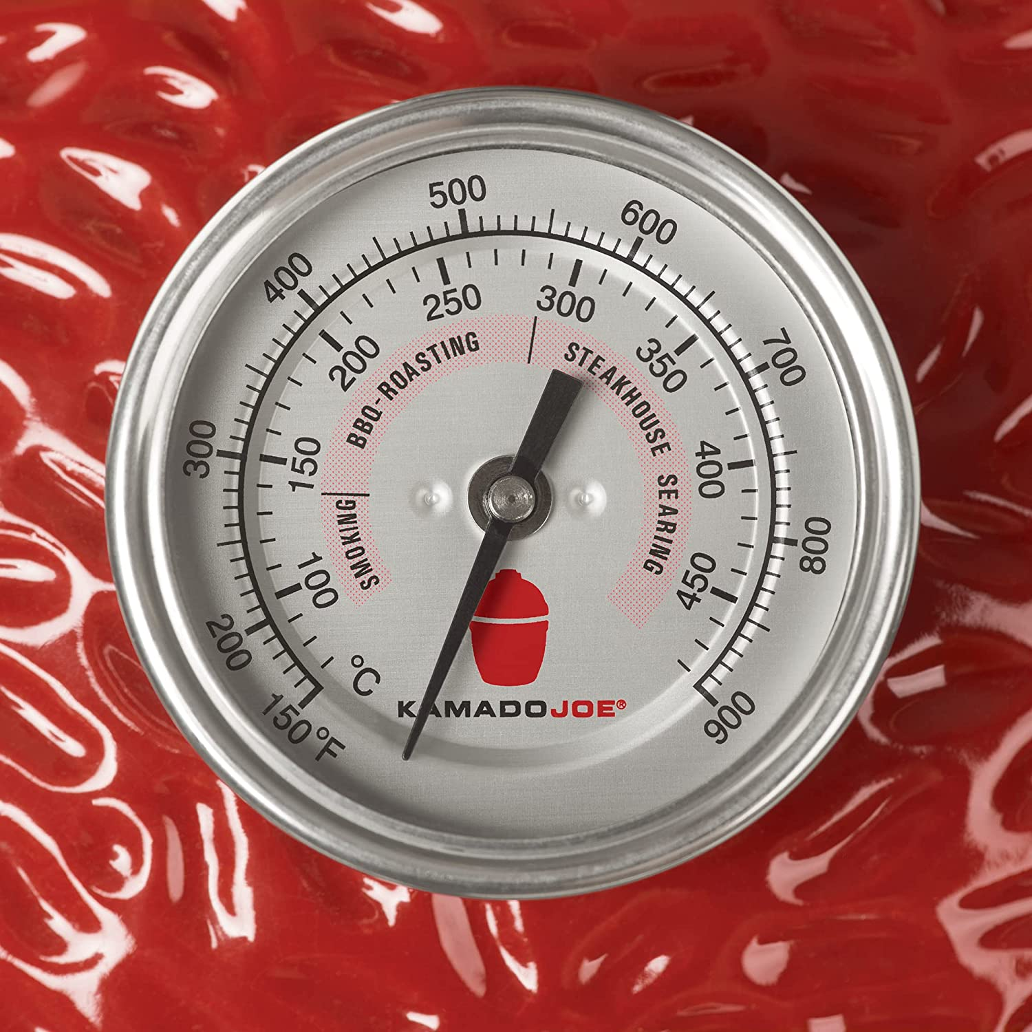 Kamado Joe KJ23RHC Classic Joe II 18-inch Charcoal Grill with Cart and Side Shelves, Blaze Red