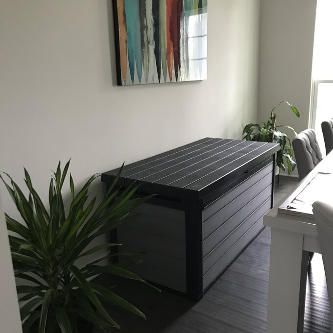 【Storage Shed】Winston Porter Arrion 150 Gallons Gallon Water Resistant Resin Lockable Deck Box in Dark Grey