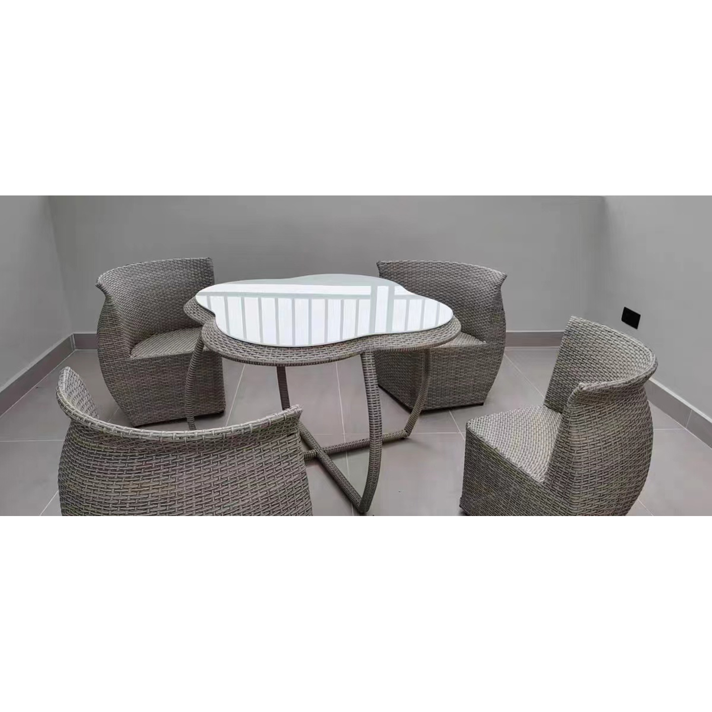 Outdoor rattan chair storage table and chair five-piece outdoor garden courtyard waterproof sunscreen furniture outdoor balcony rattan table and chair
