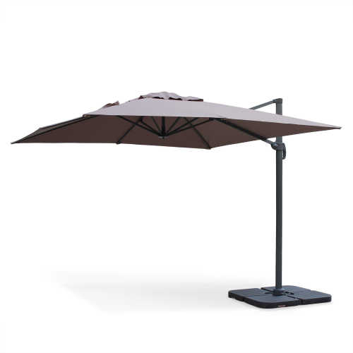Grey 3m Square Rotating 360 Degree Cantilever Parasol