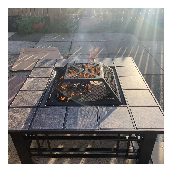 50Cm H x 81Cm W Steel Wood Burning Outdoor Fire Pit Table