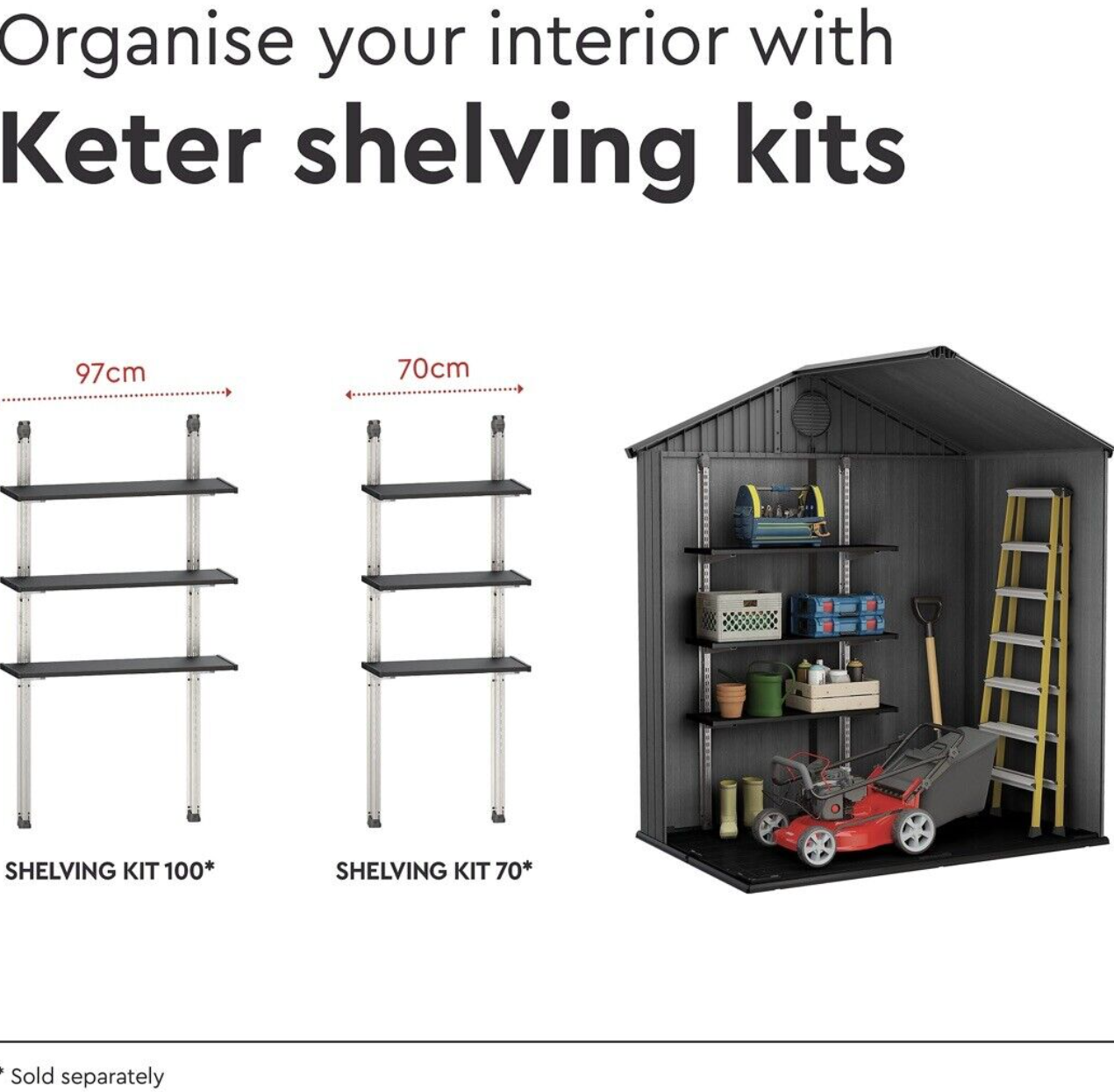 Keter Darwin 6 X 4 Ft Double Door Shed, Garden Storage Shed - Grey